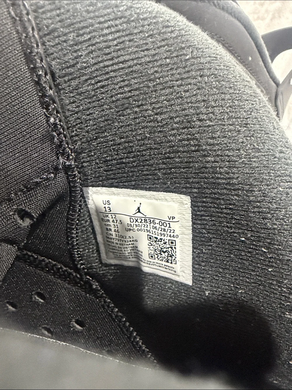 Jordan Men’s High-Top Sneakers in Black with White Jumpman